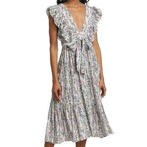 ByTimo Floral Print Ruffle Midi Dress